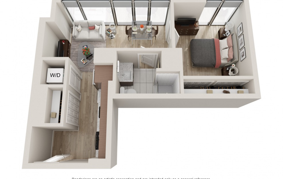 A5 - 1 Bed & 1 Bath Apartment Floorplan at 903 Peachtree