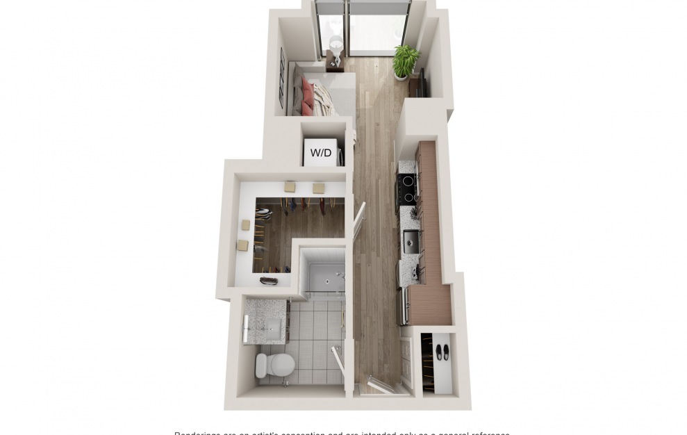 S10 - Studio & 1 Bath Apartment Floorplan at 903 Peachtree